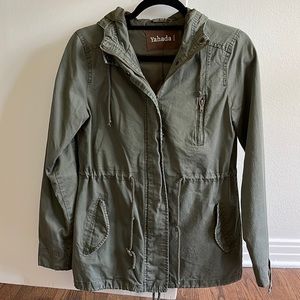 Army Green Hooded Utility Jacket